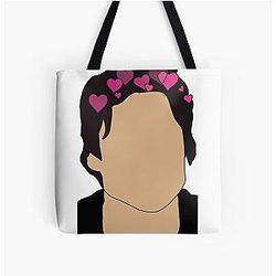 Damon Salvatore Heart Crown All Over Print Tote Bag