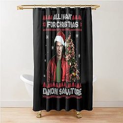 All I Want For Christmas Is Damon Shower Curtain