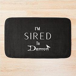 Sired to Damon Salvatore - White Bath Mat