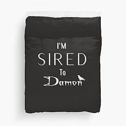 Sired to Damon Salvatore White Duvet Cover