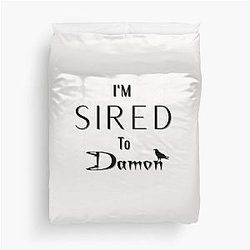 Sired to Damon Salvatore Black Duvet Cover