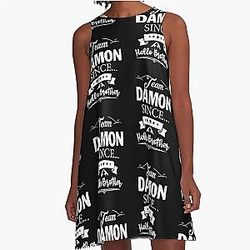 Team Damon Since Hello Brother Salvatore A-Line Dress