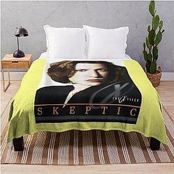 Dana Scully Skeptic Portrait Throw Blanket