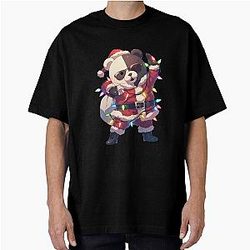 Monokuma Danganronpa Christmas Anime Santa Lights Chibi Holiday Fun Oversized T-Shirt