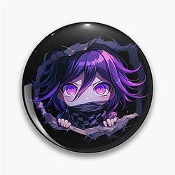 Kokichi Ouma Peeking Danganronpa Anime Boy Purple Glow Trickster Energy Pin