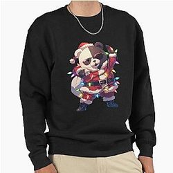 Monokuma Danganronpa Christmas Anime Santa Chibi Holiday Pullover Sweatshirt