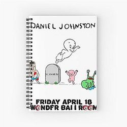 Daniel Johnston art live concert poster Spiral Notebook