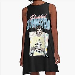 90s Style Aesthetic Daniel Johnston Design A-Line Dress