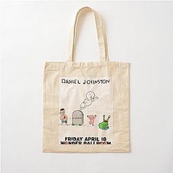 Daniel Johnston art live concert poster Cotton Tote Bag