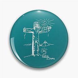 Daniel Johnston White Print Pin