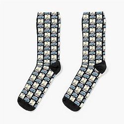 90s Style Aesthetic Daniel Johnston Tribute Design Socks