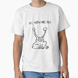 Hi How Are You Daniel Johnston Album Cover T Shirt Austin Texas Keep Austin Weird Frog Mural Outsider Music Alien Classic T Shirt