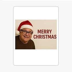 Danny Devito Christmas Holiday Merry Gift Hat Meme Funny Prank Sticker