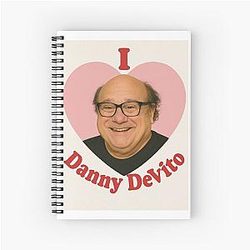I love Danny DeVito Birthday Funny Prank Meme Gift Spiral Notebook