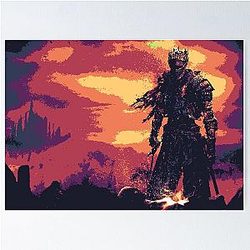 Pixel Landscape Dark Souls III Soul Cinder Poster