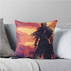Pixel Landscape Dark Souls 3 Soul of Cinder Throw Pillow