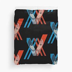 Red Blue - 02 and Hiro from Darling in the FranXX Duvet Cover