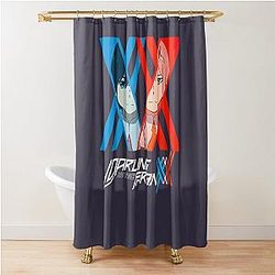 My Hero Academia Darling In The Franxx Zero Two X Hiro Unisex Rain Shower Curtain