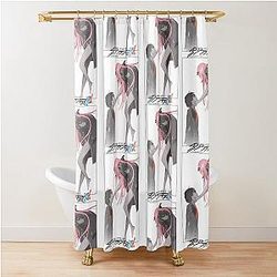 Darling in the Franxx Hiro and Zero Two Logo Impression Photo Shower Curtain