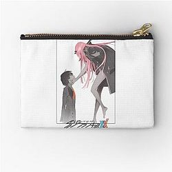 Darling in the Franxx Hiro and Zero Two logo Impression Zipper Pouch