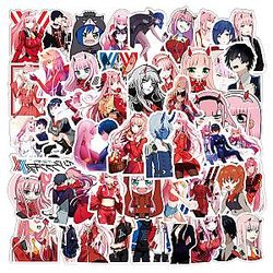 50PCS Darling in the FRANXX Stickers for Kids Laptop Journal Vinyl Decals (White)