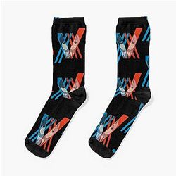 Red and Blue - 02, Hiro from Darling in the FranXX Socks