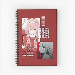 Zero Two from Darling in the Franxx Spiral Notebook
