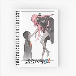 Darling in the Franxx Reflections of Hiro and Zero Two Logo Impressions Photo Spiral Notebook