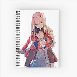ZERO two x hiro - Darling in the Franxx Spiral Notebook