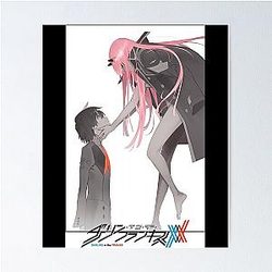 Darling in the Franxx Hiro and Zero Two Poster