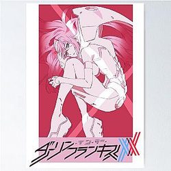 Zero Two Darling in the FranXX Vaporwave Poster