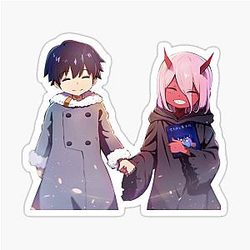 Hiro and Zero Two Darling in the Franxx Sticker
