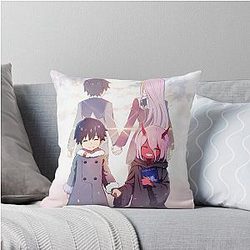 Darling in the Franxx - Hiro and Zero Two Throw Pillow
