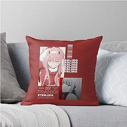 Zero Two from Darling in the Frankie Throw Pillow