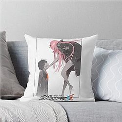 Darling in the Franxx Hiro and Zero Two Throw Pillow