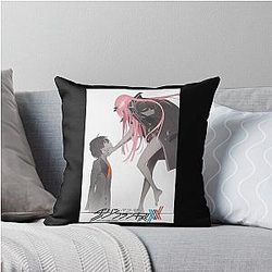 Darling in the Franxx Hiro and Zero Two Throw Pillow