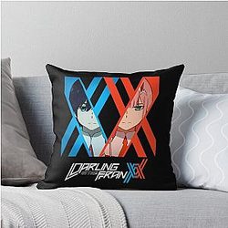 Graphic Darling in the Franxx and Hiro Throw Pillow