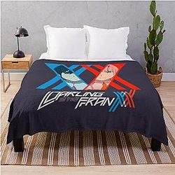 Saccuman Darling In The Franxx Zero Two X Hiro Throw Blanket