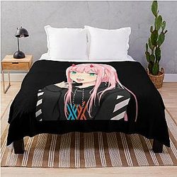 Zero Two darling in the franxx Anime Throw Blanket