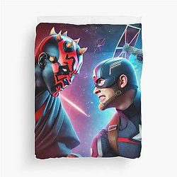 Captain America vs Darth Maul Duvet Cover