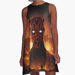 Darth Maul in Battle A-Line Dress
