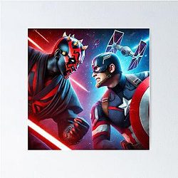 Captain America vs Darth Maul Poster