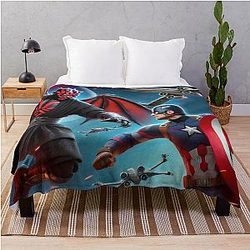 Captain America vs Darth Maul Throw Blanket