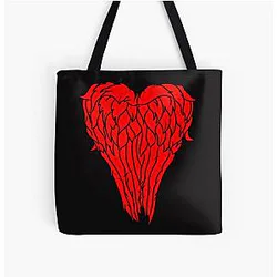 Daryl Dixon Wings Heart All Over Print Tote Bag
