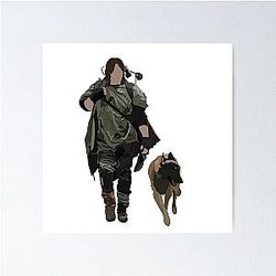 Daryl Dixon and Dog Poster