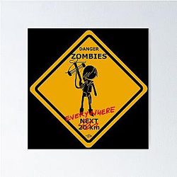 Daryl Dixon Danger Zombies Poster