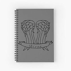 Daryl Dixon Wings & Banner Spiral Notebook