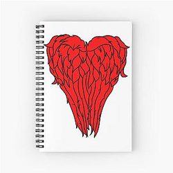 Daryl Dixon Wings Heart Spiral Notebook