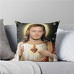 Daryl Dixon Jesus Christ Throw Pillow