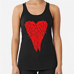 Daryl Dixon Wings Heart Racerback Tank Top